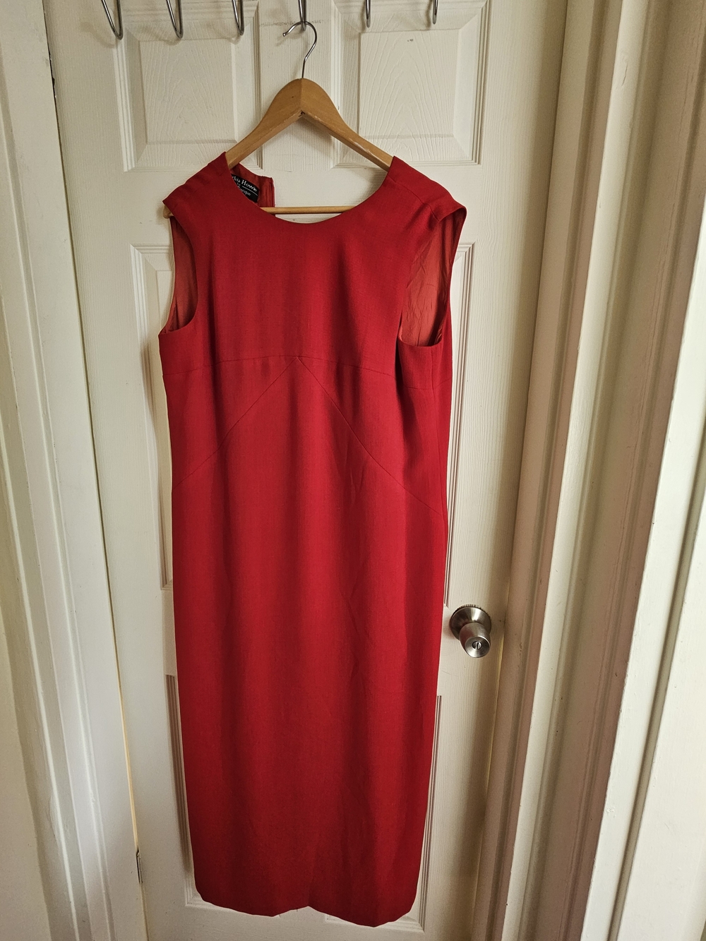 Sleeveless Red Maxi Dress for Women - Classic Straight Silhouette